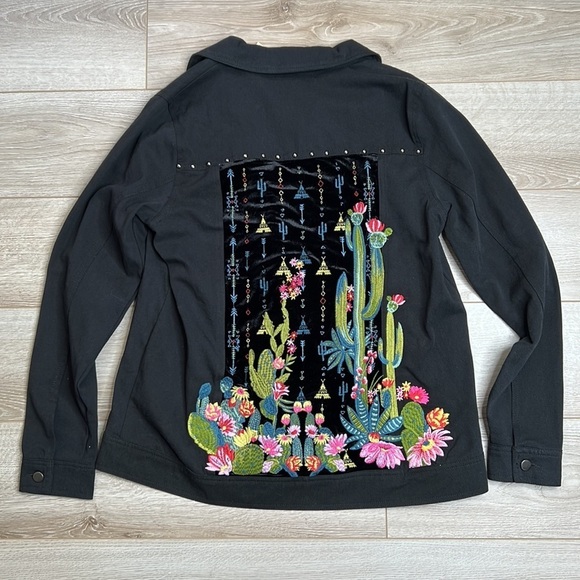 emmer & oat Tops - NWT Emmer & Oat Cactus Embroidered Boho Western Shirt Jacket Shacket Size S